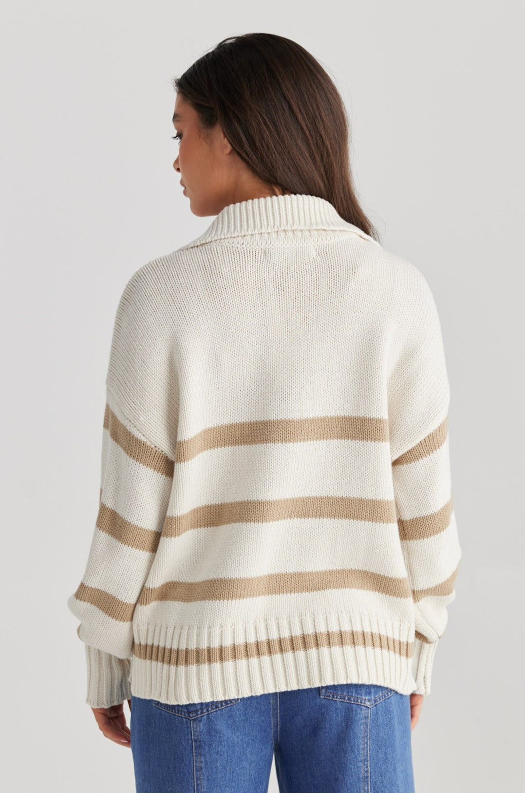 Goldie Stripe Knit - Ecru