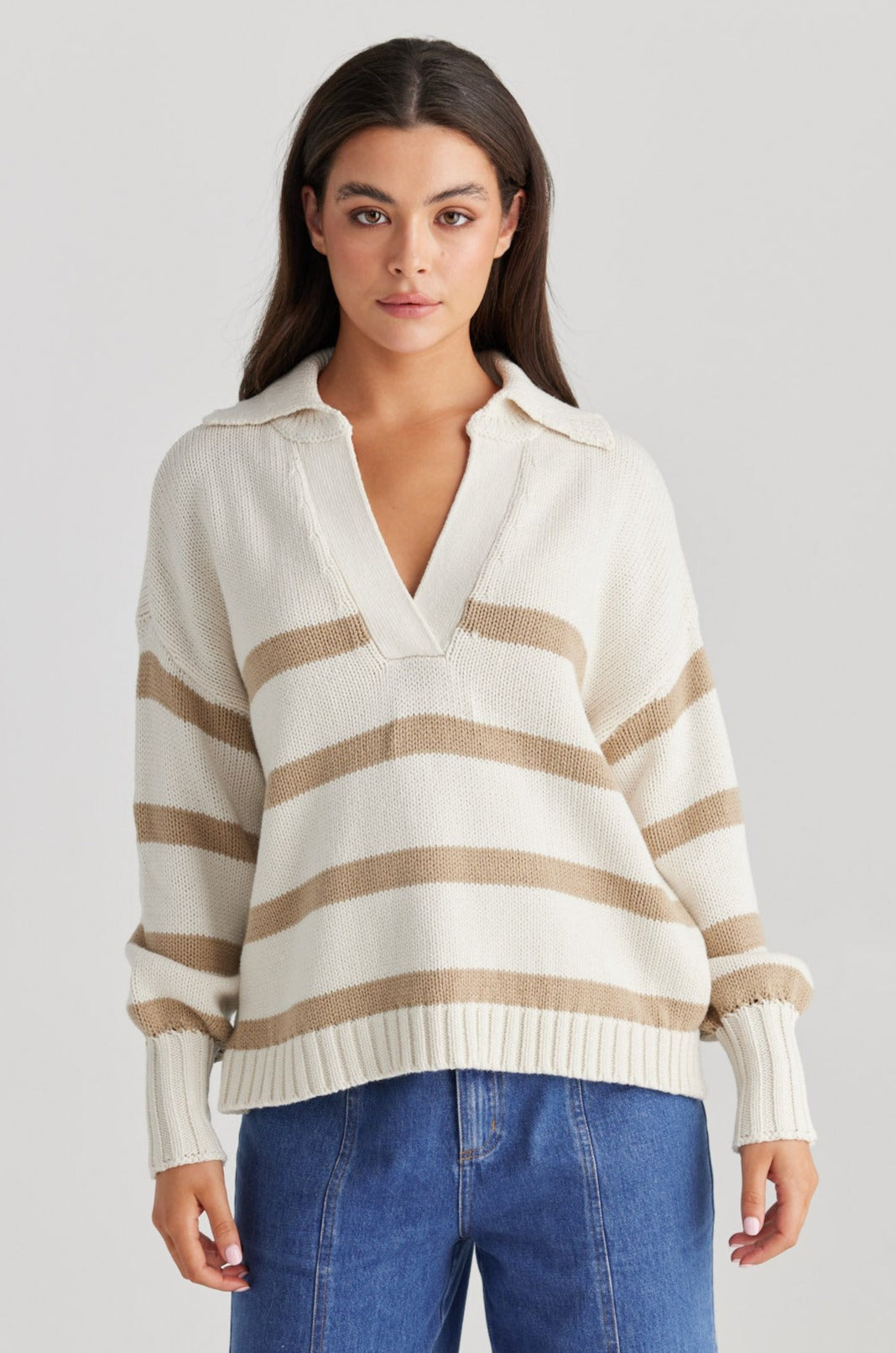 Goldie Stripe Knit - Ecru