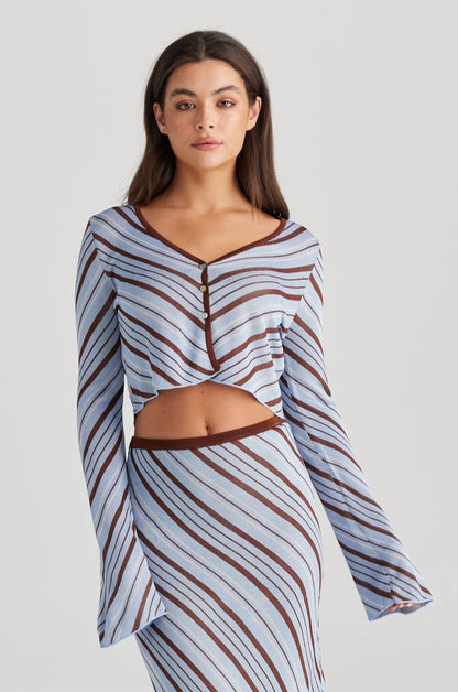 Molly Knit Top - Blue Stripe